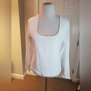 Old Navy White Square Neck Top